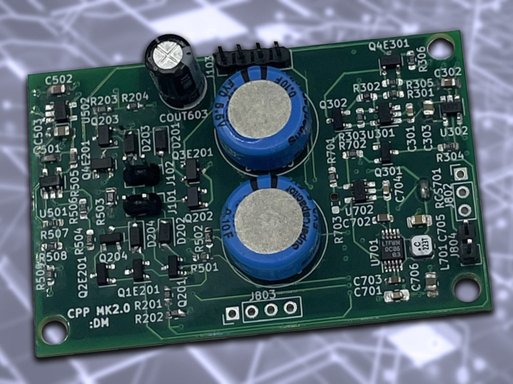 This energy management interface is the "brain" of a self-powered, battery-free sensor that can harvest the energy it needs to operate from the magnetic field generated in the open air around a wire. Credits:Credit: Courtesy of the researchers, edited by 