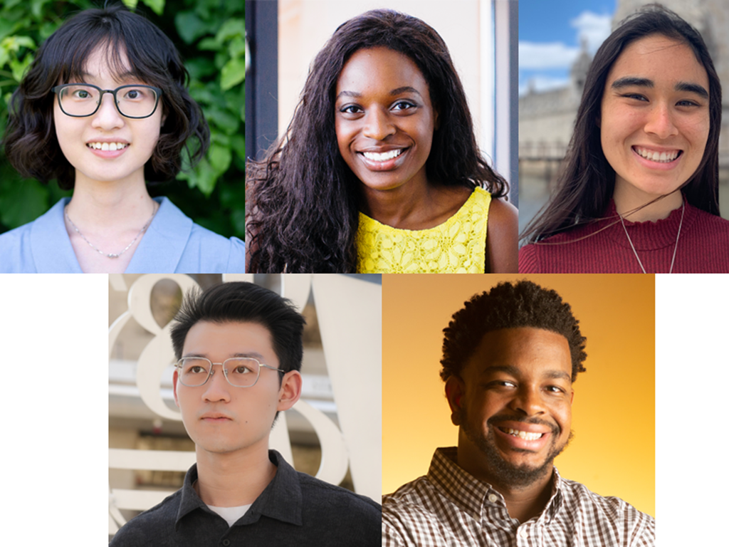 Grid of five headshots