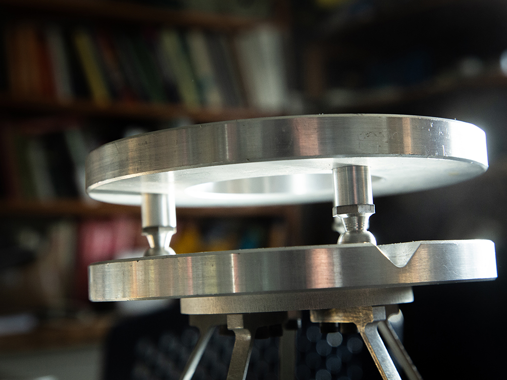 From Professor Alex Slocum’s lab, a kinematic coupling uses six points of unique, very stiff contact to establish the position and orientation between objects. Credit: John Freidah