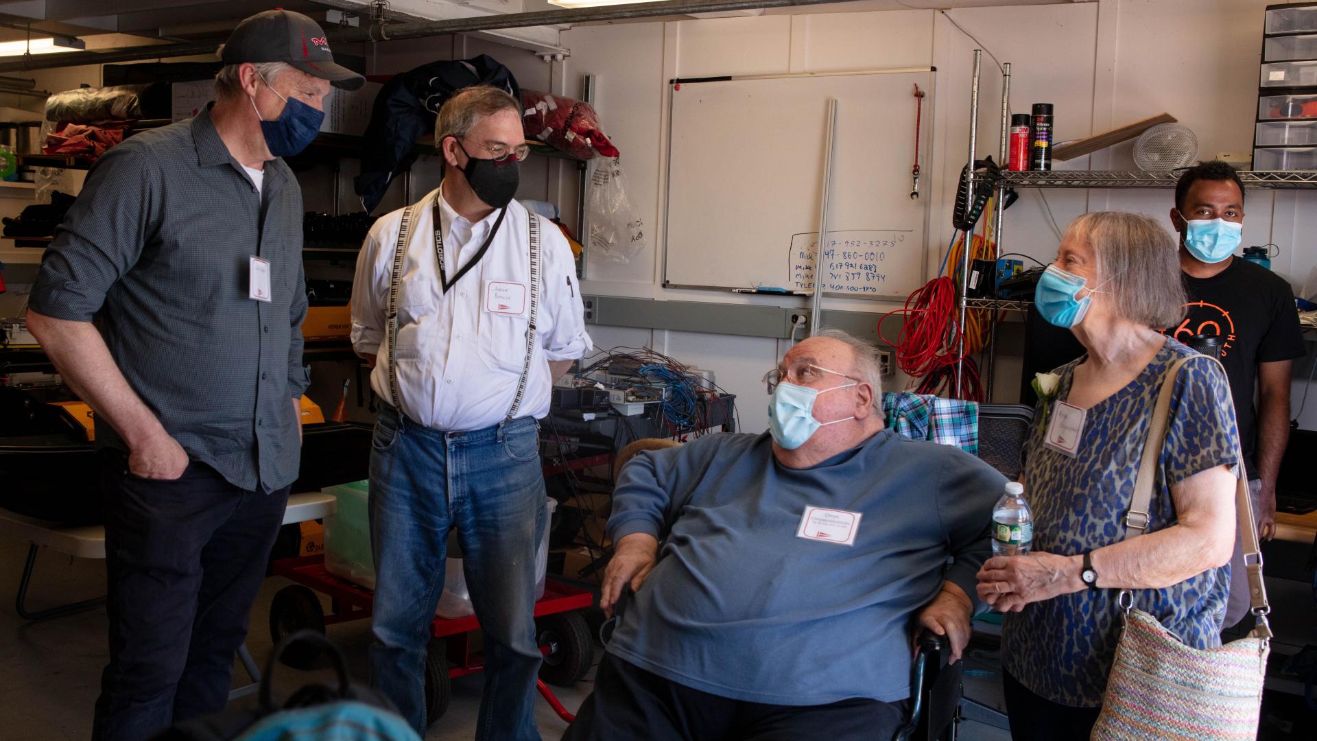 On May 11, a boat donated by MechE alumna and chair of the MIT Corporation Diane Greene SM ’78, was christened the “Chrys Chryssostomidis” in honor of Professor Chryssostomos Chryssostomidis. Greene and Chryssostomidis celebrated alongside members of the MIT community in a boat naming ceremony at the MIT Sailing Pavilion. 